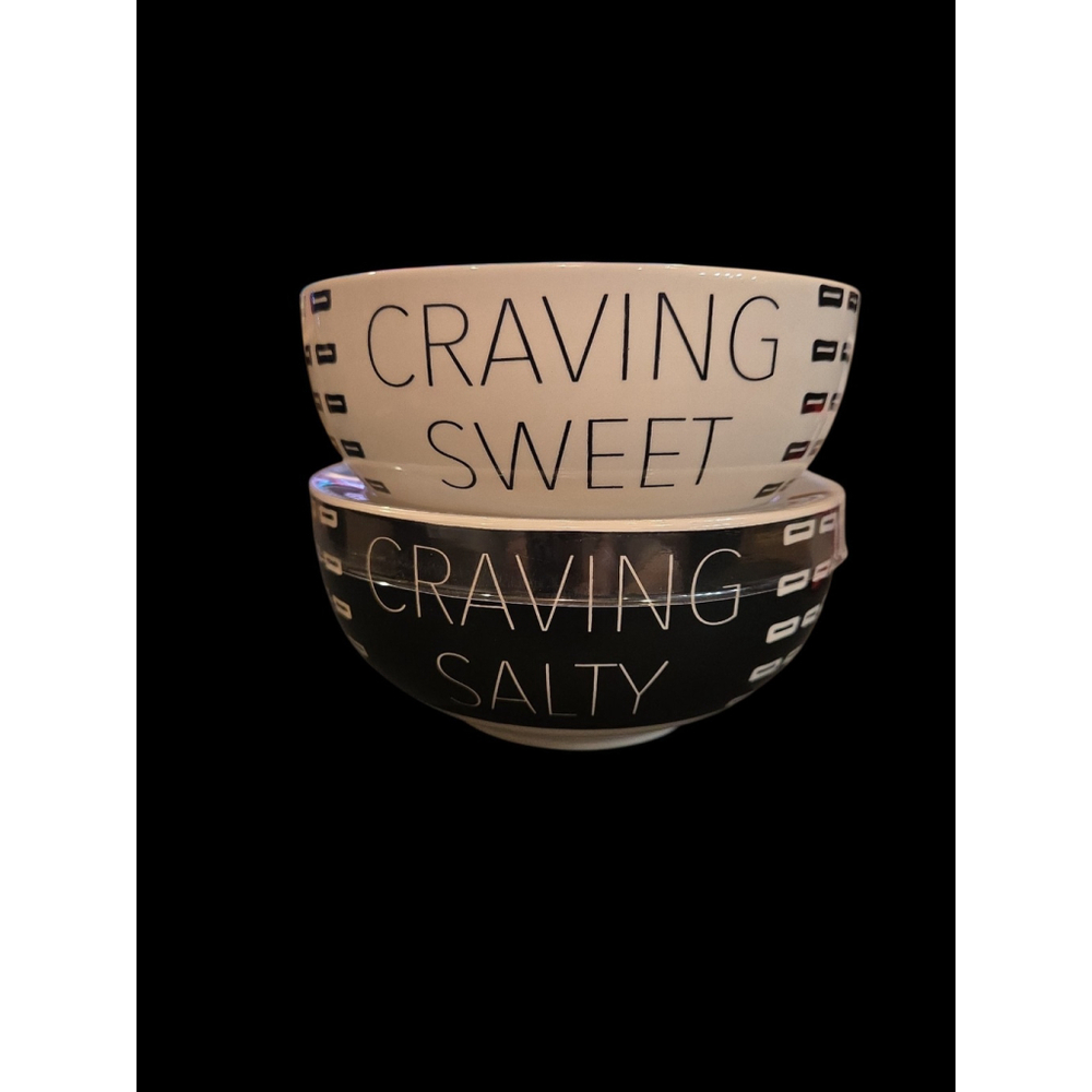 Ever Ellis Stackable Bowls Set Of 2 NWT Craving Sweet/Salty Great Gift! (C47)